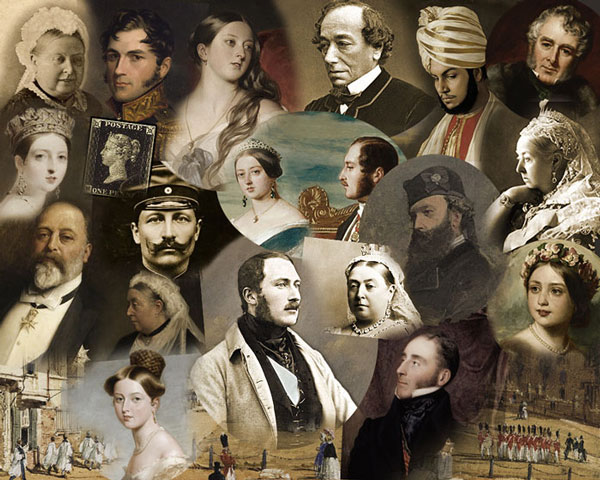 montage of numerous Victorian men and women